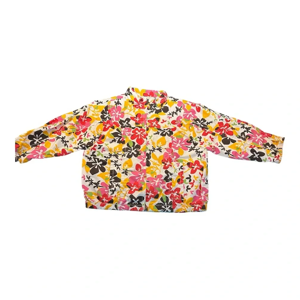 Old Navy 2008‎ Vintage Y2K Floral Girls Kids Jacket Size Large 100% Cotton